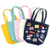 Bolsa de Lona Estilo Ins Bolsa Carteiro Bolsa de Lona Lisa DIY Pintada à Mão Colorida Sacola de Compras Colorida Bolsa de Lona de Algodão Colorida