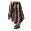 Bufanda de Seda Estampado Leopardo Más Vendida para Comercio Exterior, Bufanda Cuadrada de Satén 90cm con Bloques de Color Estilo Europeo y Americano, Pañuelo de Cabeza, Chal y Bufanda de Moda