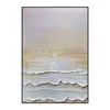 Pintura a Óleo Texturizada Onda do Amanhecer Estilo Creme Porta de Entrada Vertical Corredor Vista para o Mar Pintura Decorativa de Alto Padrão Pintura de Parede