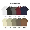 Camiseta de Algodón Puro de Doble Hilo Cepillado de Peso Pesado 320g, Hombro Caído, Manga Corta, Estilo de Marca de Moda de Alto Peso con Logotipo Estampado