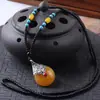 Cadena de Suéter Larga con Cuentas Étnicas de Cera de Abeja Colgante Imitación de Cera de Abeja Hielo Hielo Mismo Estilo Joyería Puesto de Collares Feria del Templo Cabello