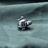 Plata 925 Estilo Chino Armadura Rica Mundo Moneda de Cobre con Cuentas Collar Negro Caparazón de Tortuga con Colgante Cuerda Trenzada DIY Joyería de Plata al por Mayor
