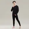 Yu Zhaolin Conjunto de Ropa Interior Otoño para Jóvenes Modal Camelia Cuidado de la Piel Ropa Interior Térmica Capa Base para Hombre