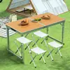 Mesa de Exterior Portátil Liga de Alumínio Dobrável Mesa de Jantar Dobrável Mesas e Cadeiras Piquenique Mesa Pequena Mesa de Feira Redonda Metabo