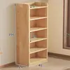Estante de livros de madeira maciça, estante simples de piso para a sala de estar, prateleira de armazenamento para estudantes, armário de armazenamento multicamadas para quartos de crianças e quartos