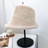 Chapéu feminino inverno estilo coreano para todos os jogos de celebridades da internet forrado de lã de camurça de lã de cordeiro chapéu de pescador outono e inverno quente chapéu de bacia de pelúcia