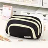 Estuche para Lápices de Gran Capacidad Doble Apertura Estilo Coreano Simple Estuche de Papelería para Estudiantes de Secundaria Estuche para Lápices de Color Sólido Multifunción de Tres Capas