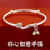 Pulsera de Plata con Diseño de Loto para Mujer, de Moda y Popular en Línea, un Regalo para la Buena Suerte y la Paz