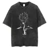 Camiseta Gráfica de Anime Japonés Naruto Hip-Hop Streetwear Camiseta Lavada para Hombre Camiseta Vintage Estilo Harajuku