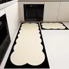 Alfombrilla Sencilla de Cocina a Cuadros de Barro Diatomeas Antideslizante Absorbe Agua y Aceite, Limpiable y Sin Lavado Alfombra Especial, No Requiere Limpieza