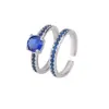 Suministro Transfronterizo, Artículos Populares de Wish, Más Vendidos de Amazon, Juego de Anillos de Zirconia Rosa, Joyería con Incrustaciones de Diamante, Accesorios Creativos