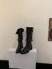 Botas largas de estilo western cowboy para mujer, con tacón grueso, punta cuadrada francesa, nuevas botas de tubo alto apiladas para otoño e invierno 2026