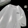 Camiseta de Manga Corta Americana para Hombre Verano 2024 Estilo Cityboy Japonés Adolescentes Simple Moderna Holgada Cuello Redondo Media Manga