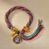 Cuerda de Mano Xizang Tejida a Mano Zorro Redondo Cuerda de Mano Pequeño Brazalete Thangka Cuerda Thangka Dios de la Riqueza Zakiram
