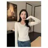 2026 Novo Outono Estilo Minimalista Retrô Pulôver Cinza de Tricô com Ponto Trançado Gola Redonda Feminino Slim Fit Camada Base