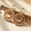 Nuevos Productos Transfronterizos, Aretes de Ratán Hechos a Mano, Aretes Exagerados Estilo Vacacional, Accesorios Únicos y Hermosos para la Costa al por Mayor