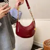 Bolso de Axila con Textura de Nicho Estilo Francés para Mujer 2025 Nuevo Bolso Simple de Media Luna Bolso de Hombro con Cadena de Moda para Viajar