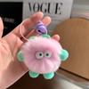 Llavero colgante personalizado para coche con briquetas pequeñas de piel de conejo Rex, adorno para bolso de moda, venta al por mayor