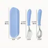 Cuchara de Acero Inoxidable 304, Vajilla Infantil Estilo Escandinavo, Cuchara y Tenedor de Aprendizaje para Bebé, Cuchara para Suplemento Alimenticio de Bebé, Vajilla Portátil