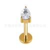 Pendientes de Aleación de Titanio F136 Aleación de Cobre Zirconia en Forma de Gota con Tachuelas de Labios de Zirconia Marquesa Joyería para Piercing Tachuelas de Hélice de Zirconia