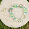 Pulsera de cerámica de Jingdezhen, nueva y que no se decolora, para estudiantes mujeres, pulsera de cuentas de estilo antiguo, pulsera de cerámica fresca y moderna