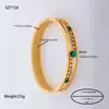 Joyería para Manos Europea y Americana Anillo Geométrico Corte de Línea Árbol de la Vida Diamante de Barro Incrustado Accesorios de Pulsera Pulsera de Acero de Titanio para Mujeres