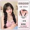 Peluca trenzada estilo equipo de porristas de Meizhou para mujer, coleta alta, nuevo estilo chino, dulce y genial, trenzas largas naturales, trenzas de espina de pescado doble
