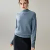 Suéter Consinee de Cachemira Pura para Mujer, Suéter Grueso Holgado de Invierno, Nuevo Suéter Básico de Cuello Medio Alto, Tejido de Siete Agujas Estilo Europeo y Americano