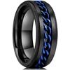 Anillo de Cadena Popular Transfronterizo para Hombre de Acero de Titanio con Relieve Acero Inoxidable Anillo de Cadena Giratorio de Descompresión Venta Directa de Fábrica