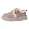 Zapatos Huili de suela gruesa estilo Birkenstock con pelo y doble hebilla para poner y quitar fácilmente, zapatos versátiles de color liso de alto valor para mujer