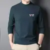 Abrigo de Terciopelo Otoñal de Manga Larga para Hombre con Cuello Medio, Camiseta Térmica de Temperatura Constante para Hombre, Terciopelo de Doble Cara para Otoño e Invierno