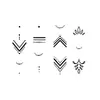 Artículo Popular Transfronterizo: Pegatina de Tatuaje Temporal Simple Floral Sol, Luna y Estrella Tira de Columna Vertebral Baja Cintura Multipatrón Tatuaje Tótem Línea de Dedos