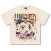 2025 Verão Transfronteiriço Equipe de Futebol Americano Americano Retrô Algodão Pesado Camiseta Masculina de Manga Curta Gola Pequena Manga Curta Masculino