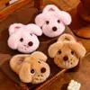 Pantuflas de felpa de dibujos animados de cachorros de invierno para niños y niñas, pantuflas de algodón felpudo para el hogar en interiores con forro polar adicional para calidez y antideslizantes