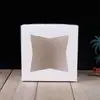 Punto universal en blanco transparente ventana plegable comida pastel postre regalo navideño Caja de papel de embalaje blanca
