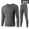 Roupa térmica para meia-idade e idosos, moda masculina, algodão com forro de fleece, gola redonda grossa, suéter, conjunto de roupa íntima de inverno, atacado