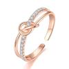 Nuevo anillo [persistente] moda femenina diseño de apertura color de moda oro pequeño fresco fila taladro cruz diamante anillo para novia