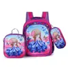 Conjunto de 3 Peças de Mochilas Escolares com Rodinhas de 16 polegadas Protetoras da Coluna para Alunos do Ensino Fundamental, Mochilas Destacáveis para Séries 3-6