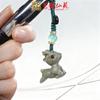 Sándalo Verde, Sándalo Rojo, Tallado de Sándalo Negro, Colgante de Ciervo Saltando, Cartera Yiming Xianyuan, Colgante Lindo para Teléfono Móvil, Accesorios DIY