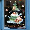 Decoração de Janela Estática Adesivo de Parede de Natal Árvore de Natal Trenó Papai Noel Rena PVC Adesivo de Parede Amazon