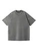 Camiseta básica de manga corta, algodón 100% de peso pesado 180g, color liso para hombre, hombro caído, corte holgado, estilo oversized, unisex