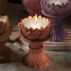 Molde de Loto 3D para Resina de Cristal, Yeso, Cemento DIY Molde de Yeso para Taza de Velas Contenedor de Velas de Capullo de Flor Molde de Silicona