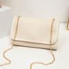 Bolso Pequeño Cuadrado Bordado a Cuadros de Moda Bolso de Hombro con Cadena de Volteo Bolso Sencillo Casual para Mujer Bolso Pequeño con Patrón de Cocodrilo