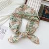 68 Algodón y Lino Estilo Coreano Pañuelo Cuadrado Pequeño para Mujer Primavera y Otoño Versátil Suave Transpirable Protección para el Cuello Pañuelo Fino Decorativo Pañuelo Pequeño