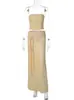 Ropa de Mujer Europea y Americana Transfronteriza Verano Nuevo Estilo Sexy Top de Tubo de Lunares Ajustado Falda Larga Conjunto de Dos Piezas Venta al por Mayor