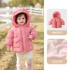 Abrigo de Algodón para Niña Ropa de Invierno 2026 Modelo Nuevo Chaqueta Acolchada para Bebé Abrigo de Algodón con Capucha Espesado y Forrado de Felpa para Salidas