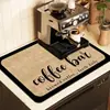 Tapetes Mayoristas Transfronterizos para Máquinas de Café, Resistentes a Manchas, Tapetes de Mesa Lavables, Tapetes Domésticos de Secado Rápido con Aislamiento Térmico, Tapetes Drenantes para Encimeras de Cocina