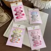 Nuevos Pasadores de Pelo para Niñas con Estampado Colorido de Lunares y Gotas de Agua, Set de 6, Dulces y Versátiles Pasadores para el Cabello de Niñas, Accesorios para el Cabello