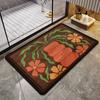 Alfombrilla de suelo de barro de diatomeas absorbente floral para baño, inodoro, antideslizante, absorbente, entrada de baño, alfombrilla antideslizante para pies