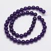 Venta directa de fábrica cuentas redondas de calcedonia morado oscuro cuentas de hilo de jade gris fosfórico morado jade morado lavanda accesorios semiacabados para DIY